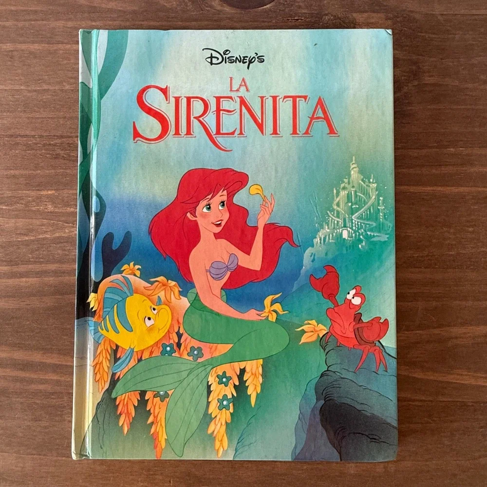 Vintage 1993 Disney La Sirenita The Little Mermaid Spanish Hardcover Book